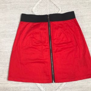 Vintage Red zip up mini skirt